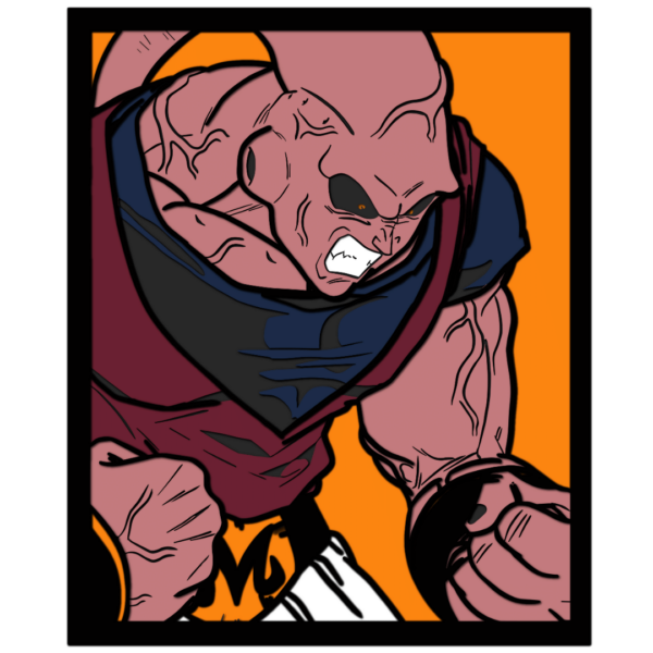 Majin Buu Dragon Ball layered design laser cutting wood paper files