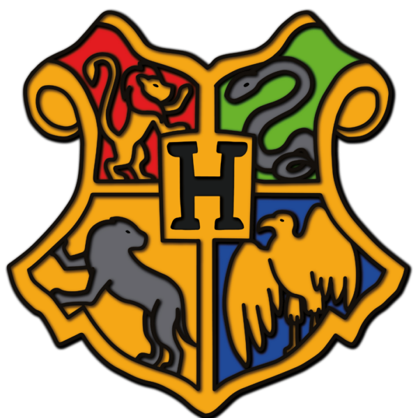 Harry Potter layered design Hogwarts houses cutting file laser wood