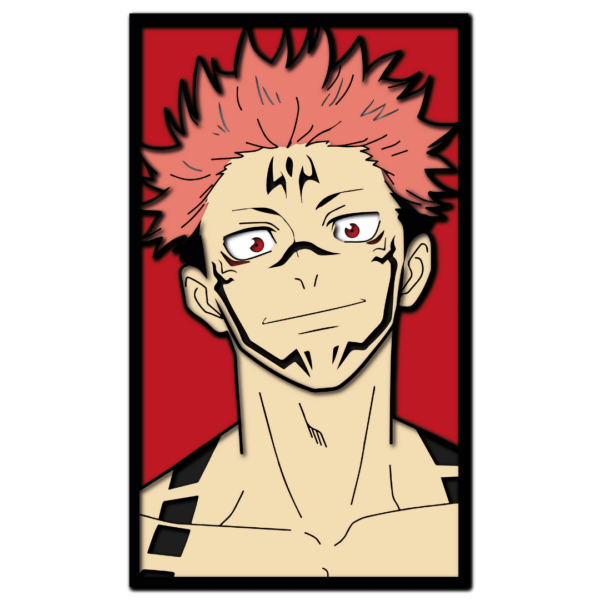 Sukuna multilayer design Jujutsu Kaisen cutting template laser wood paper