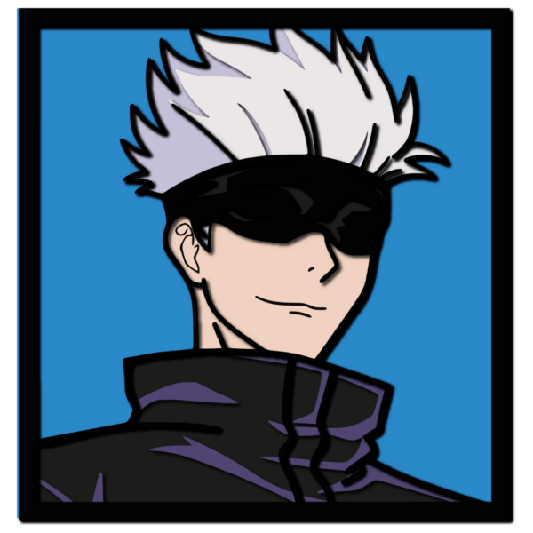 Gojo Satoru layered design Jujutsu Kaisen cutting template laser wood