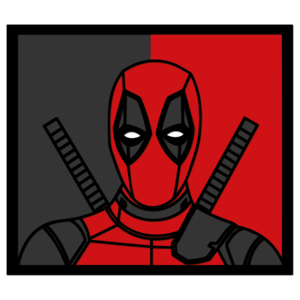 Deadpool multilayer design Marvel cutting template laser wood files