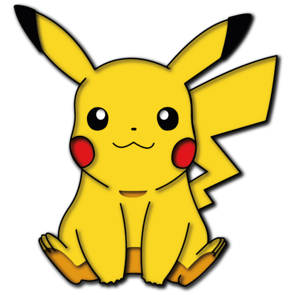 Pikachu layered design Pokemon cutting template laser wood files