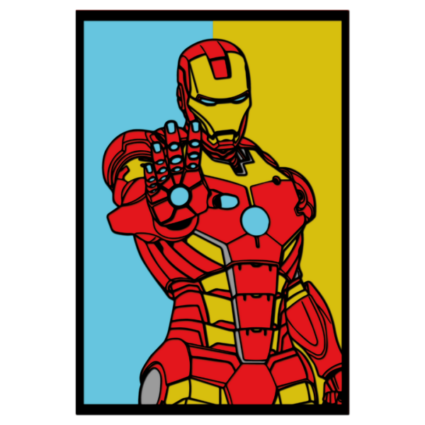 Iron Man multilayer design Marvel cutting template wood paper files