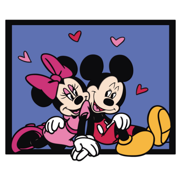 Mickey Minnie Mouse multilayer design Disney cutting files wood paper