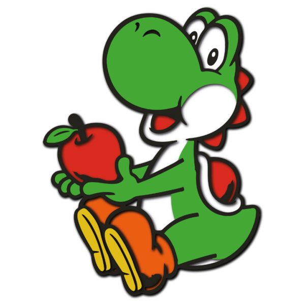 Yoshi multilayer design Nintendo cutting template wood paper files