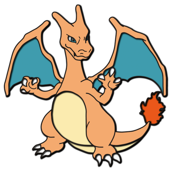 Charizard layered design Pokemon cutting template fire dragon wood files