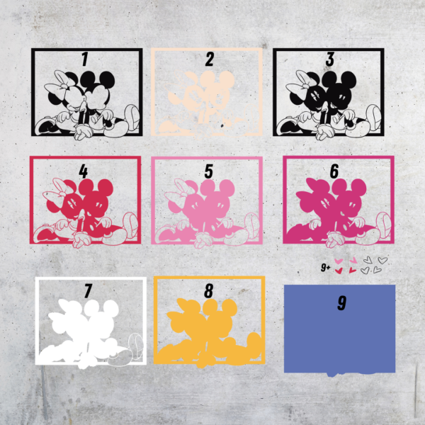 Mickey Minnie Mouse Multilayer Design Files for Cutting - Image 2