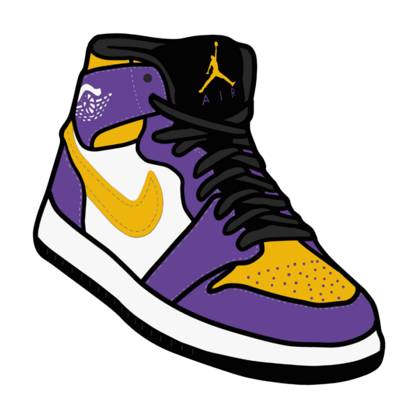 Air Jordan 1 Laker layered design sneaker cutting files laser wood