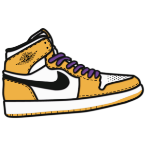 Air Jordan 1 Laker v2 layered design basketball cutting files wood paper cake topper